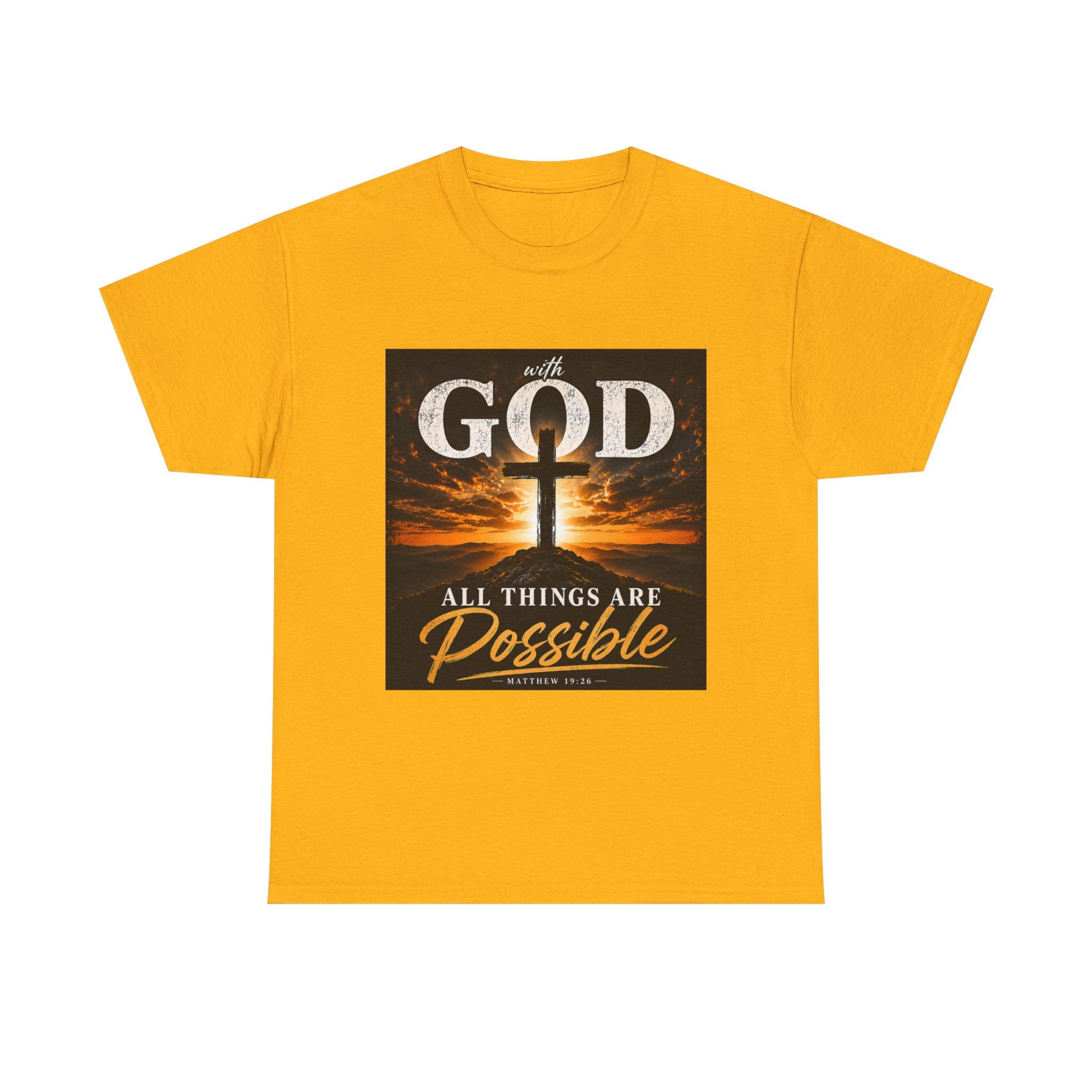 Faith Graphic Tee — "With God All Things Are Possible" Christian T-Shirt