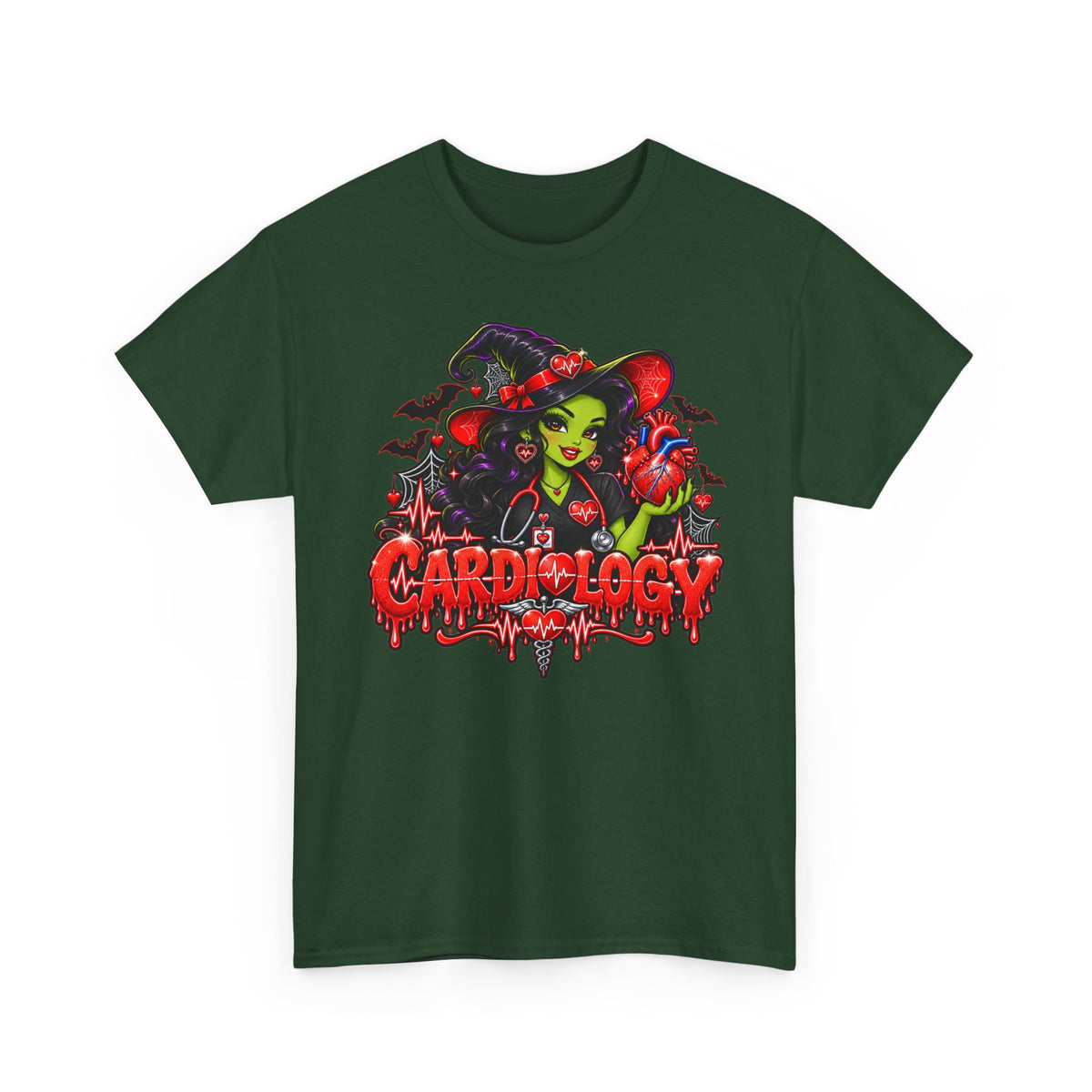 Cardiology Witch T-Shirt — Halloween Medical Humor Tee