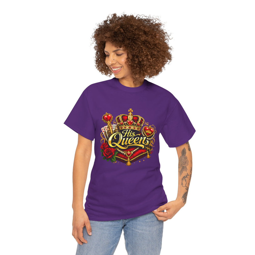 His Queen T-Shirt — Royal Crown & Rose Graphic Tee