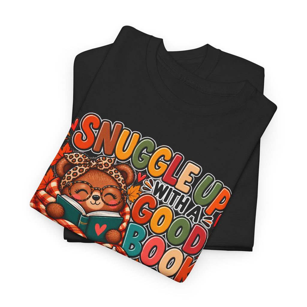 Cozy Fall Reading T‑Shirt - "Snuggle Up With A Good Book" Cute Autumn Booklover Tee