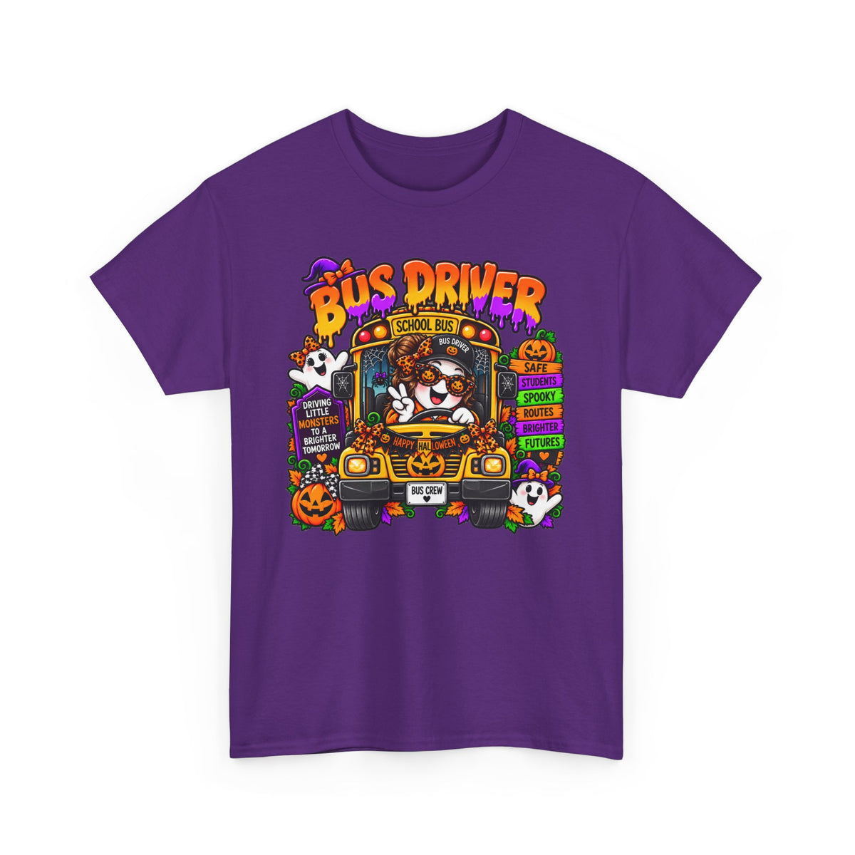 Halloween Bus Driver T‑Shirt – Cute Spooky School Bus Tee