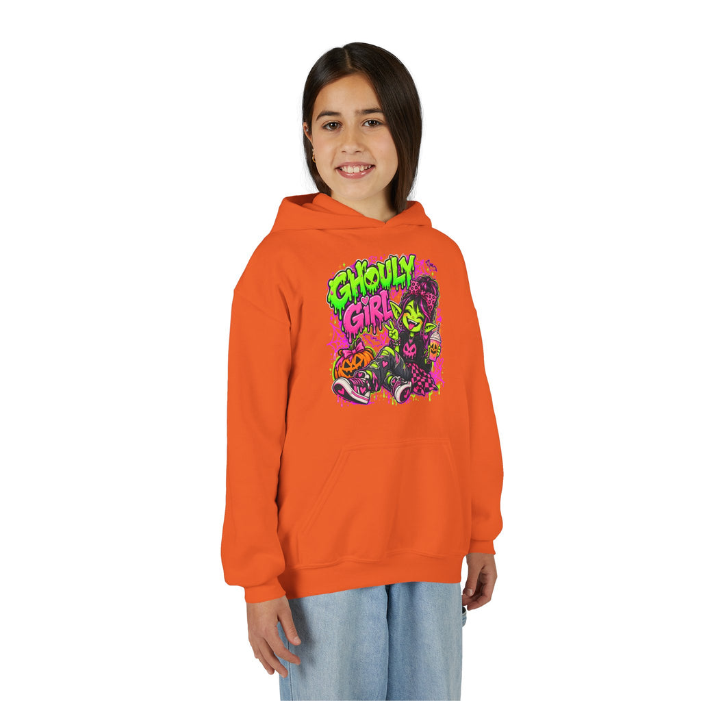 Ghoulie Girl Youth Hoodie — Cute Spooky Halloween Sweatshirt for Kids