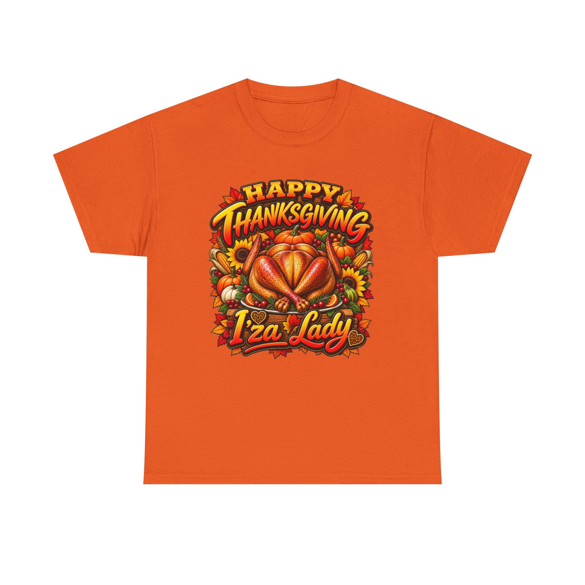 Thanksgiving Iza Lady T-Shirt – Festive Turkey Holiday Tee