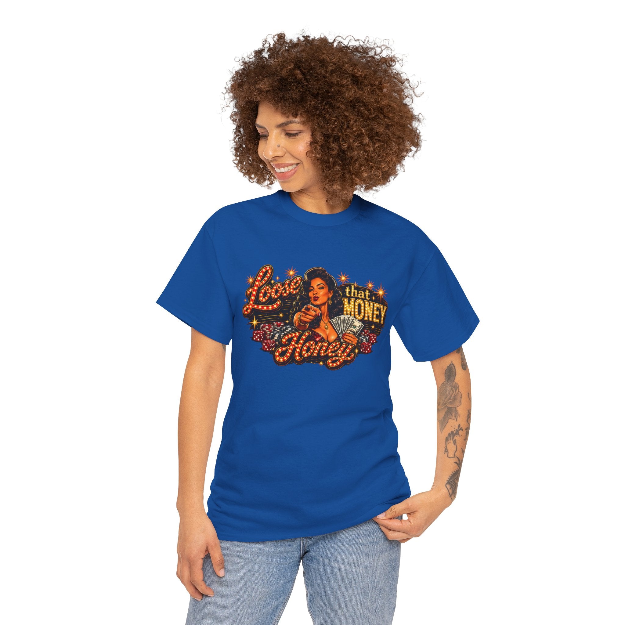 T-Shirt — "Loose That Money Honey" Retro Pinup Graphic Tee