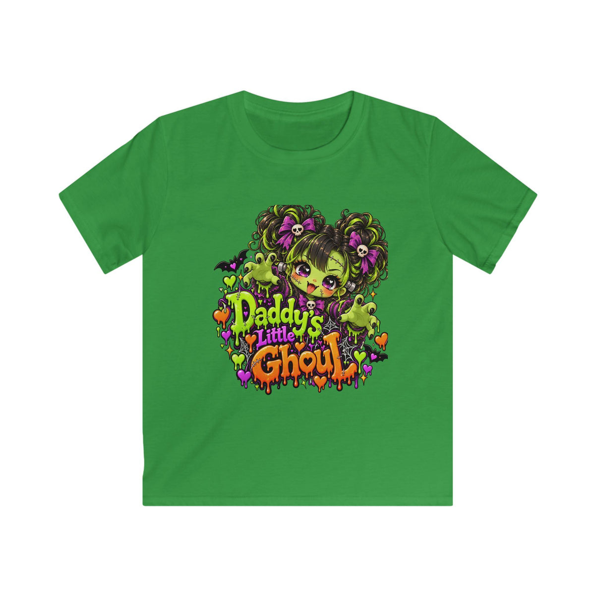 Kids Tee — "Daddy's Little Ghoul" Halloween Graphic Shirt