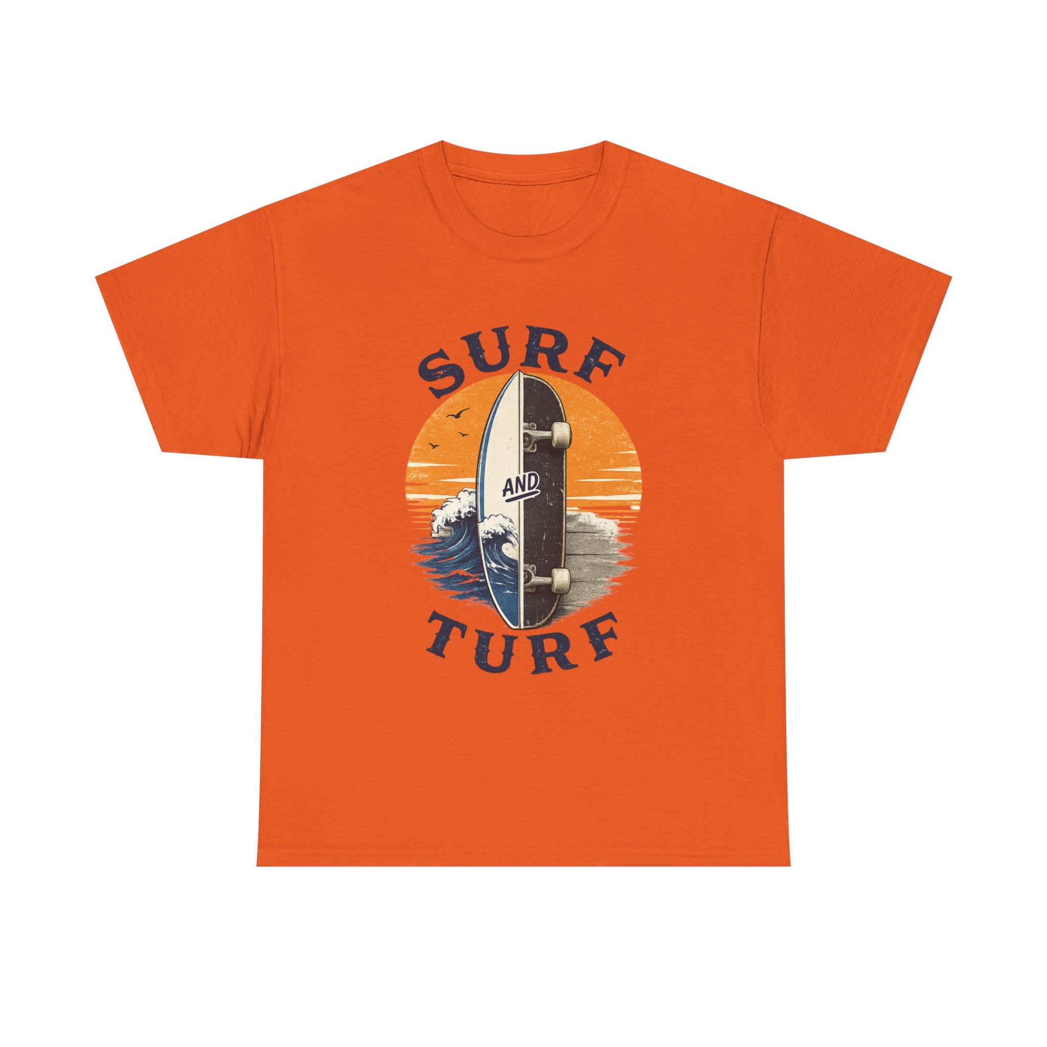 Surf and Turf Skateboard Tee — Vintage Coastal Surfing Skate Shirt