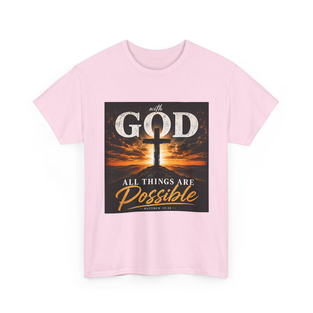Faith Graphic Tee — "With God All Things Are Possible" Christian T-Shirt