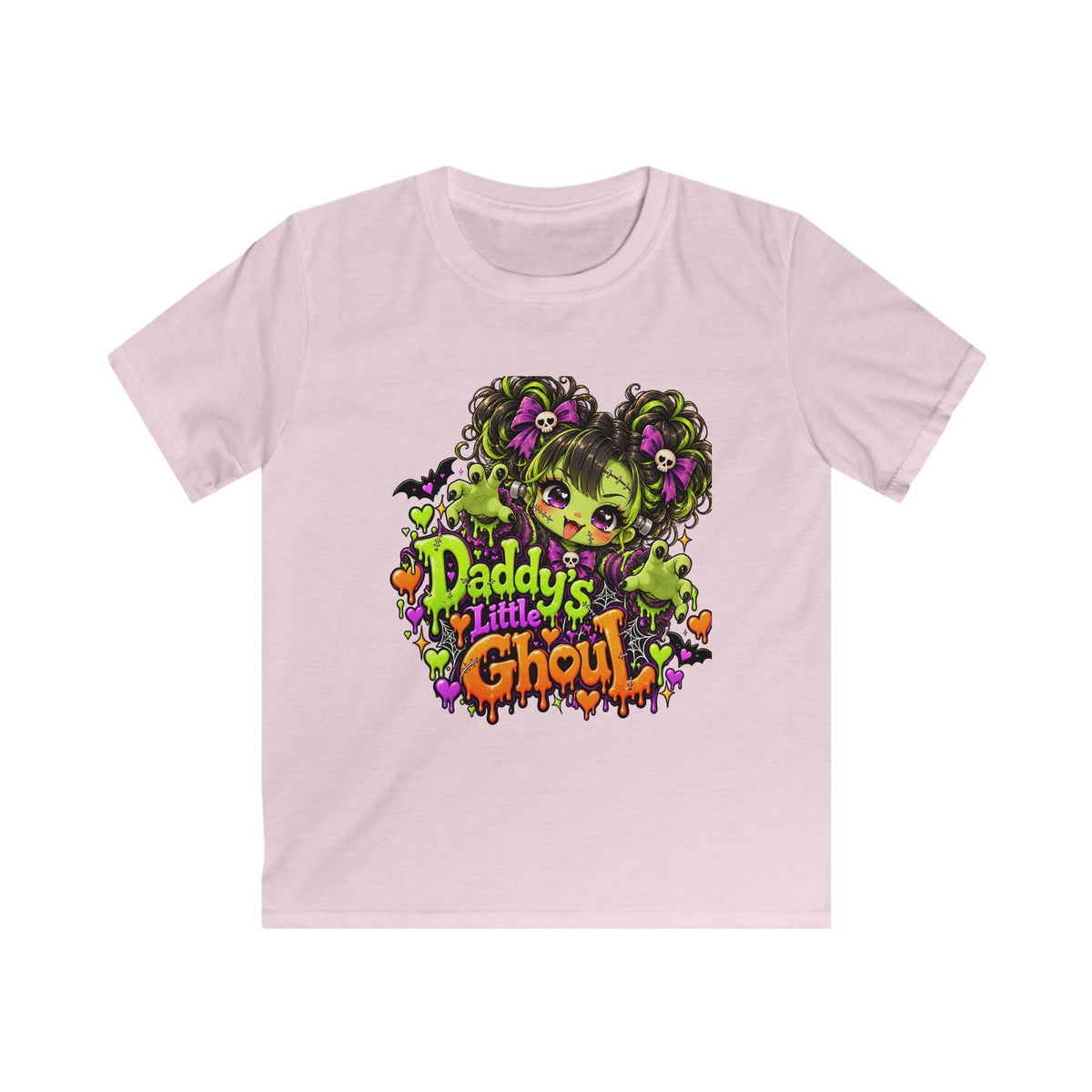 Kids Tee — "Daddy's Little Ghoul" Halloween Graphic Shirt