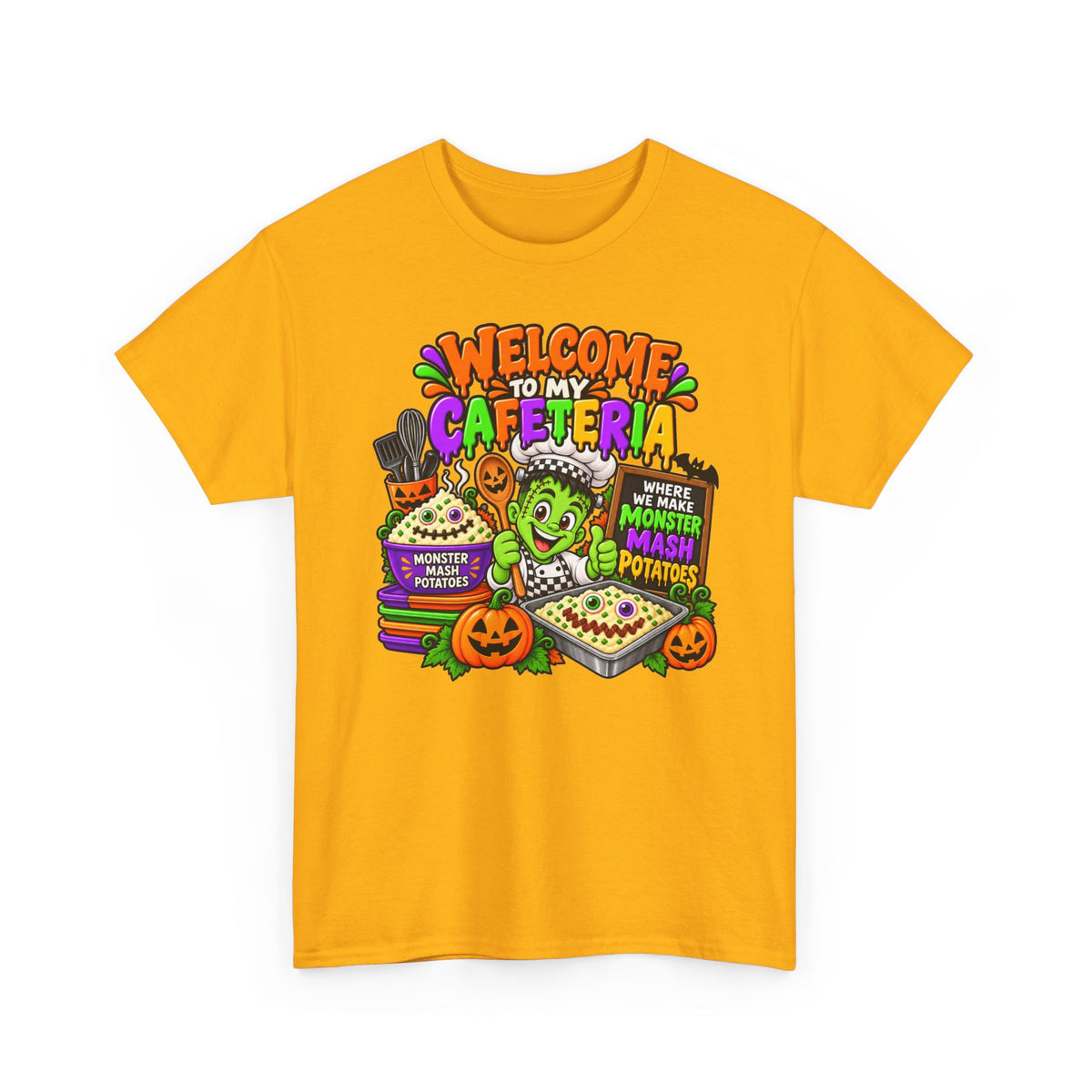 Welcome to My Cafeteria Halloween T-Shirt — Monster Mash Kids School Tee