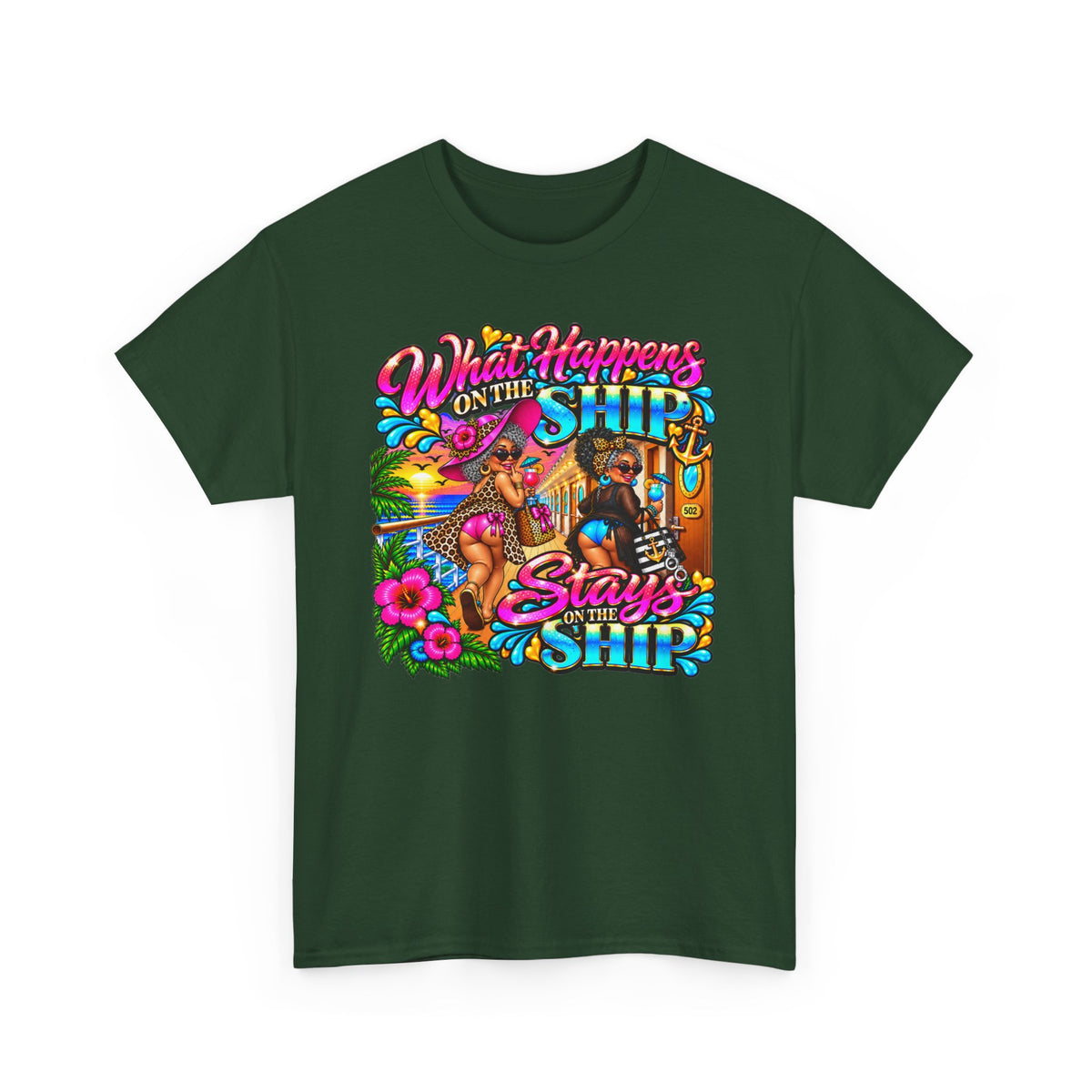 Cruise T‑Shirt — "What Happens on the Ship Stays on the Ship"
