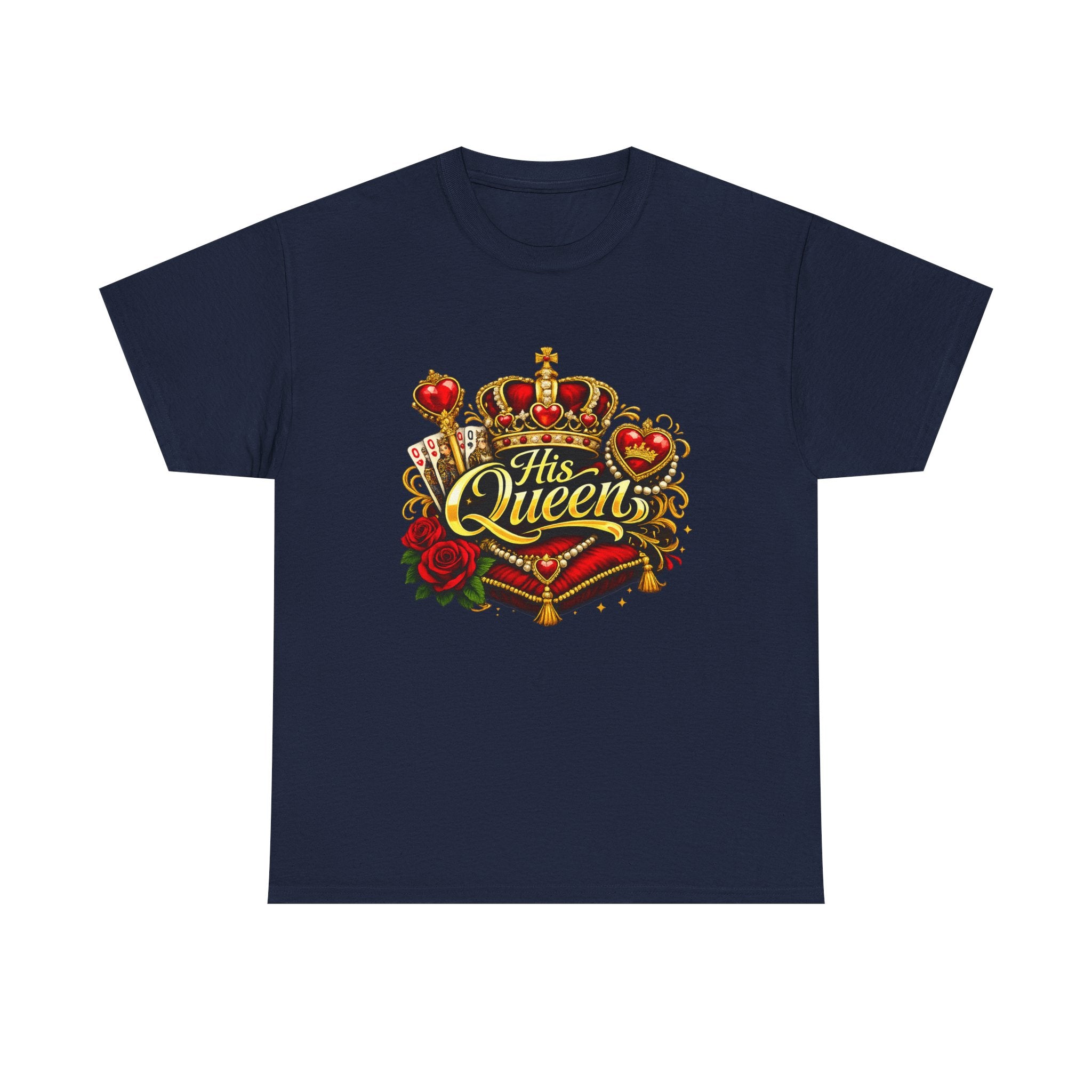 His Queen T-Shirt — Royal Crown & Rose Graphic Tee