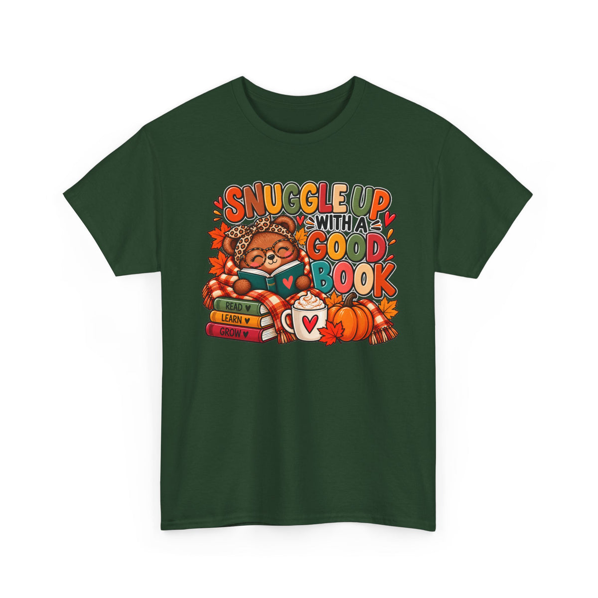 Cozy Fall Reading T‑Shirt - "Snuggle Up With A Good Book" Cute Autumn Booklover Tee