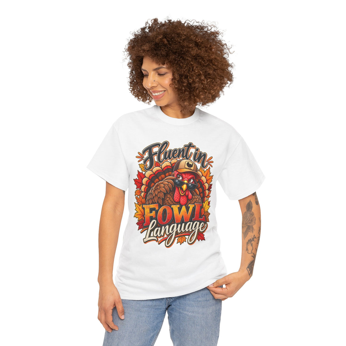 Turkey 'Fluent in Fowl Language' Thanksgiving Tee
