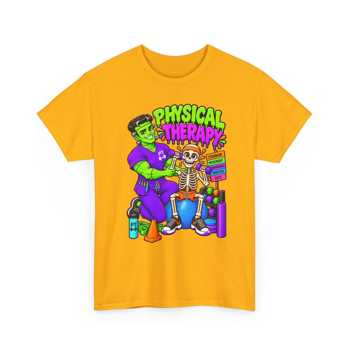 Physical Therapy T-Shirt — Halloween Frankenstein PT Shirt for Therapists