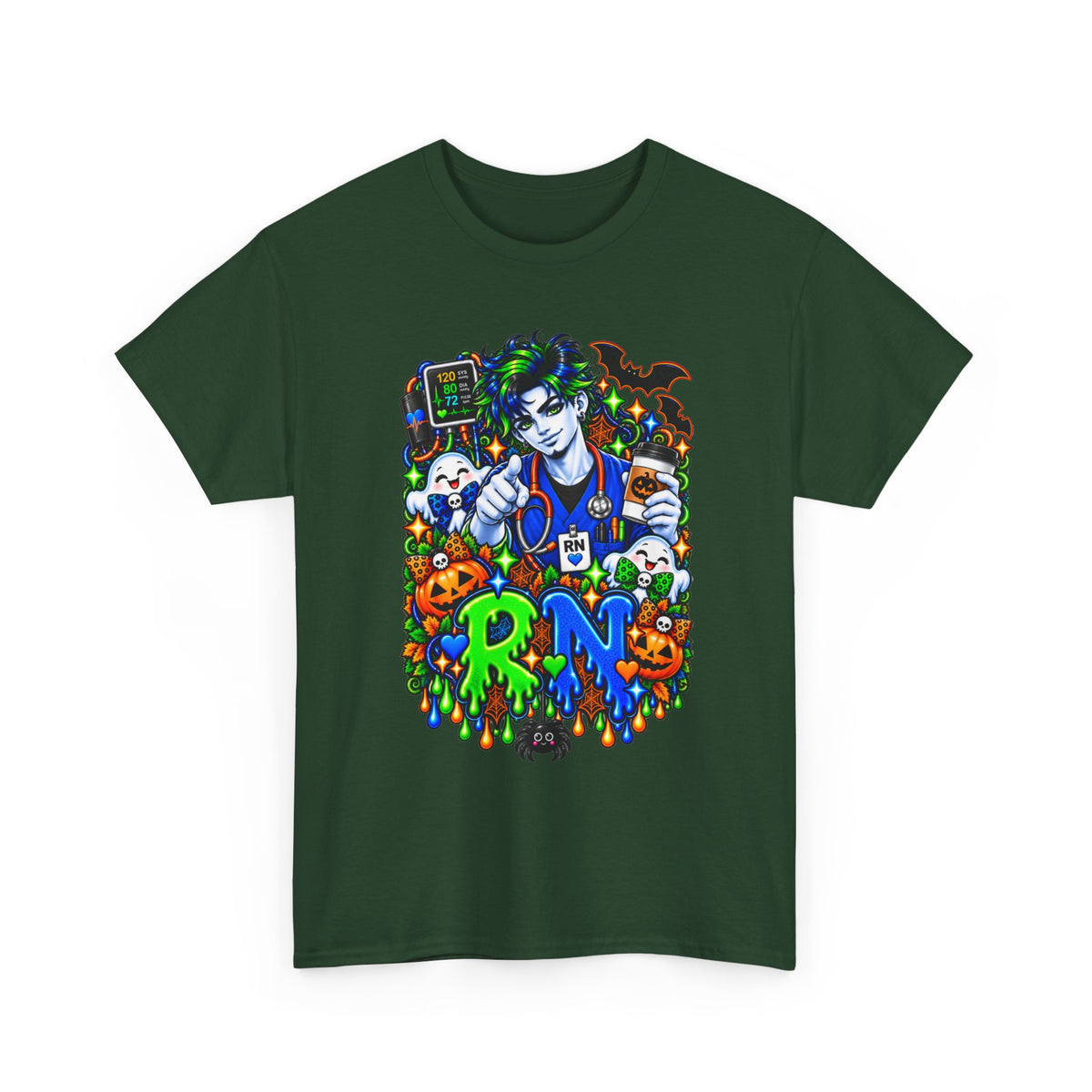 RN Halloween Nurse Tee — Spooky Nurse Illustration T-Shirt