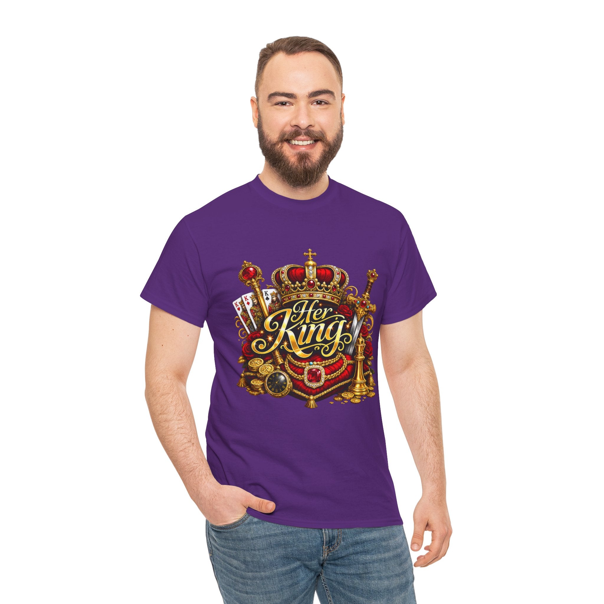 Her King Crown Tee — Regal "Her King" Graphic T-Shirt