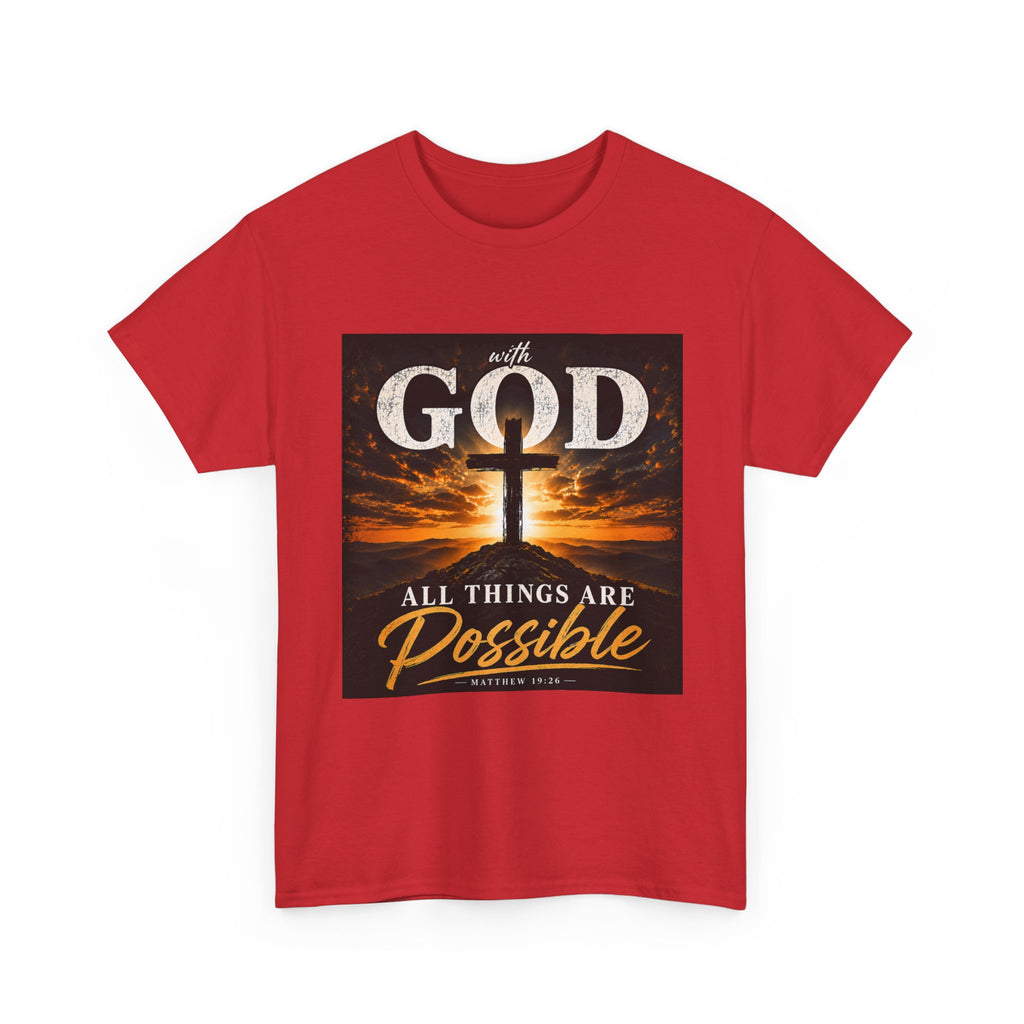 Faith Graphic Tee — "With God All Things Are Possible" Christian T-Shirt