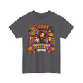 Halloween Library T-Shirt — “Welcome to My Library With All My Spooktackular Books”