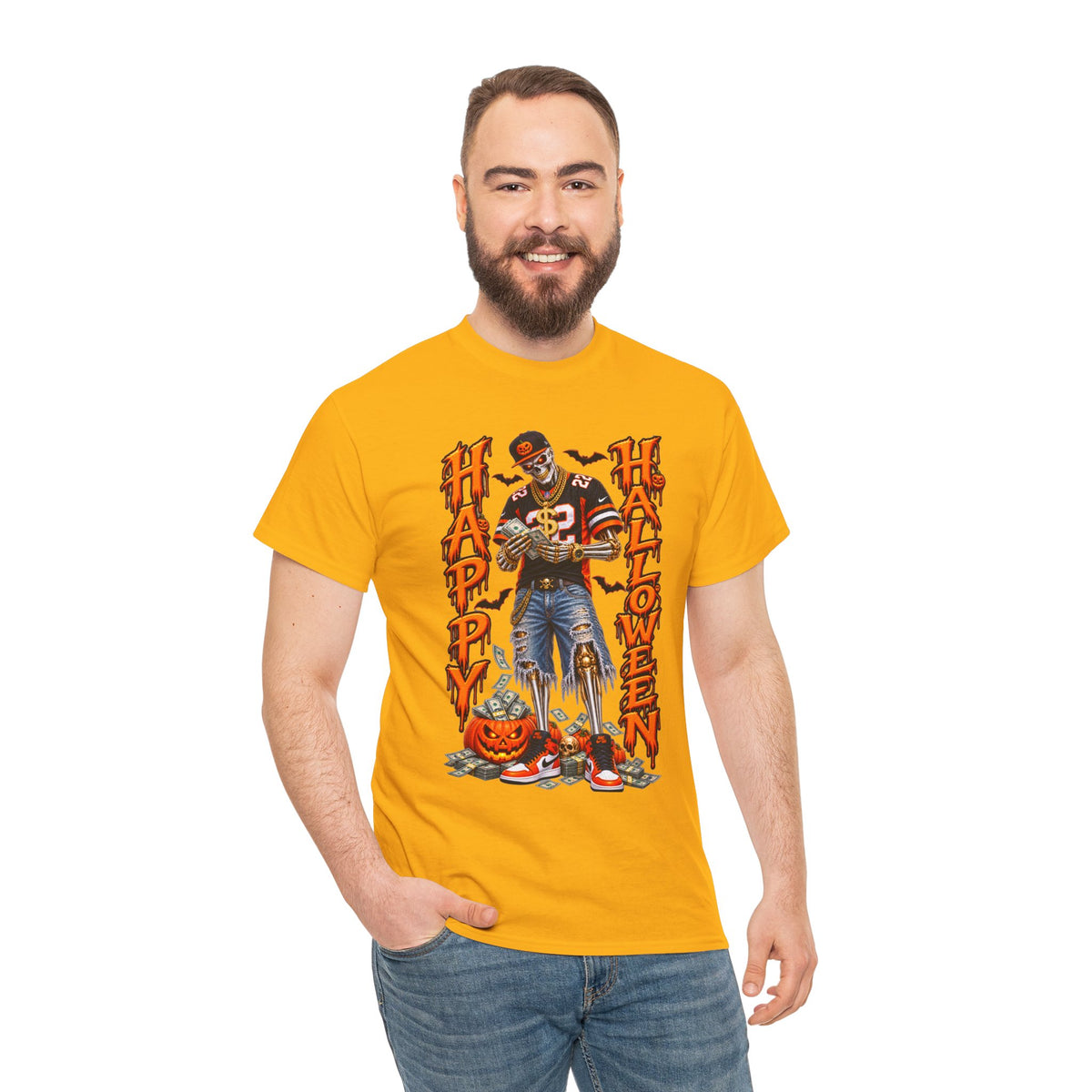 Halloween Skeleton Tee - "Happy Halloween"