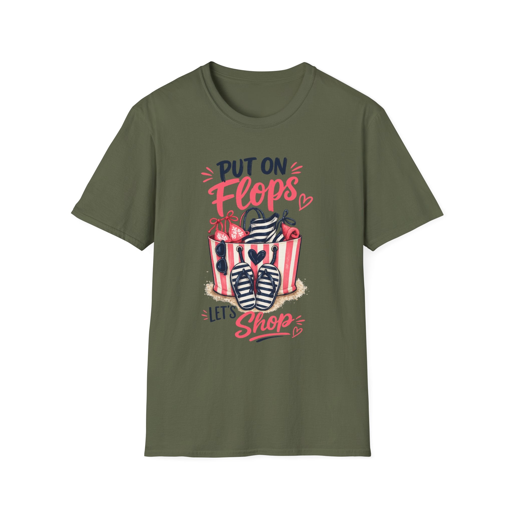 Put On Flops T-Shirt — Cute Shopping Flip-Flop Graphic Tee