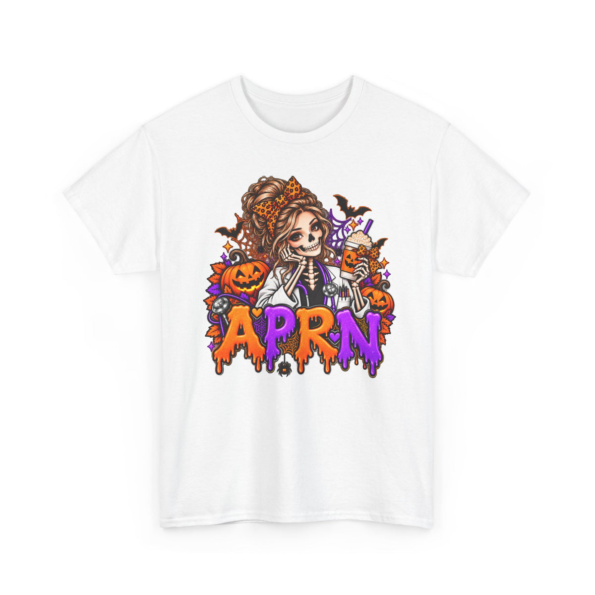 APRN Halloween Nurse Tee — Cute Spooky Pumpkin Skeleton Medical Shirt
