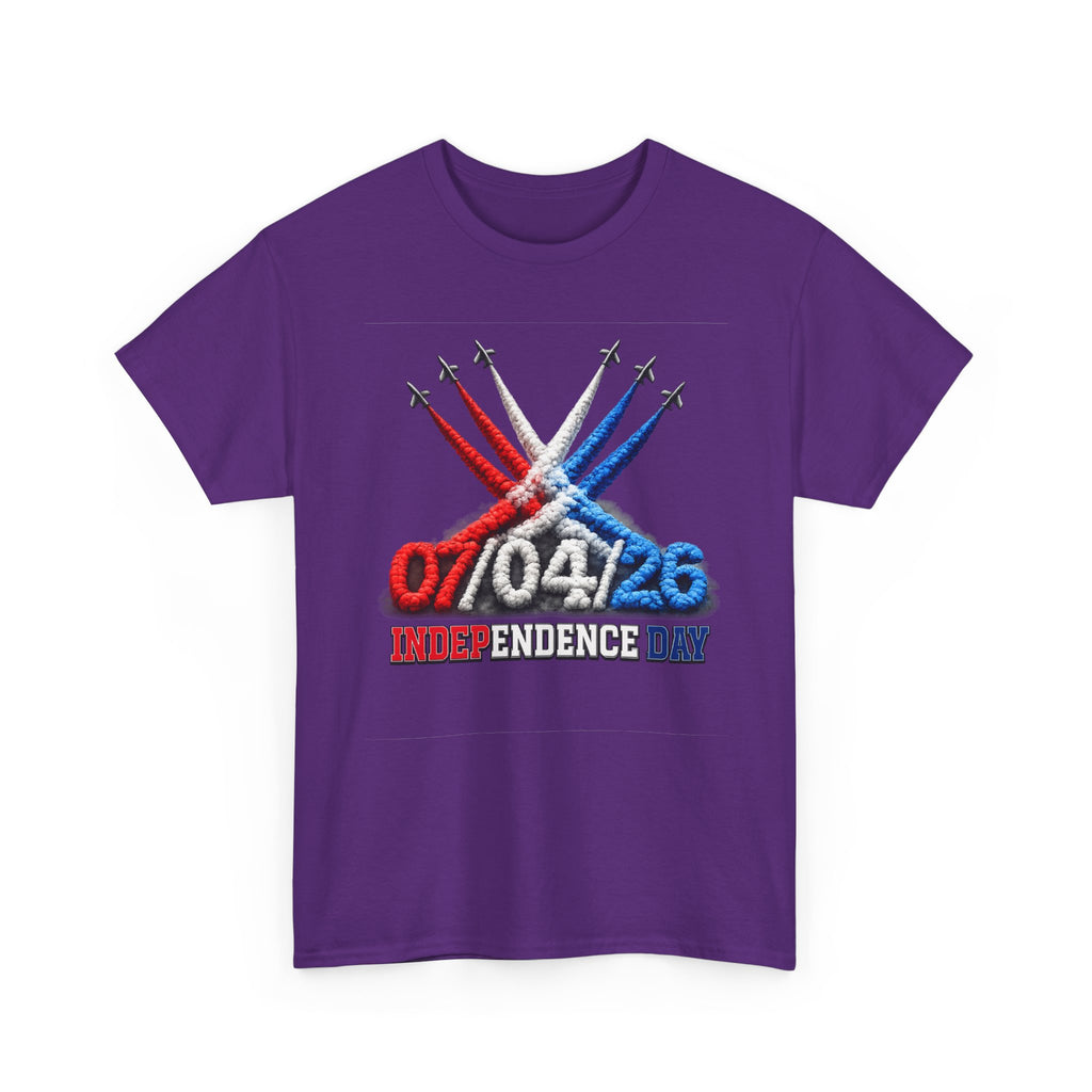 Independence Day Jet Flyover T-Shirt — 07/04/26 Patriotic Red White Blue Tee