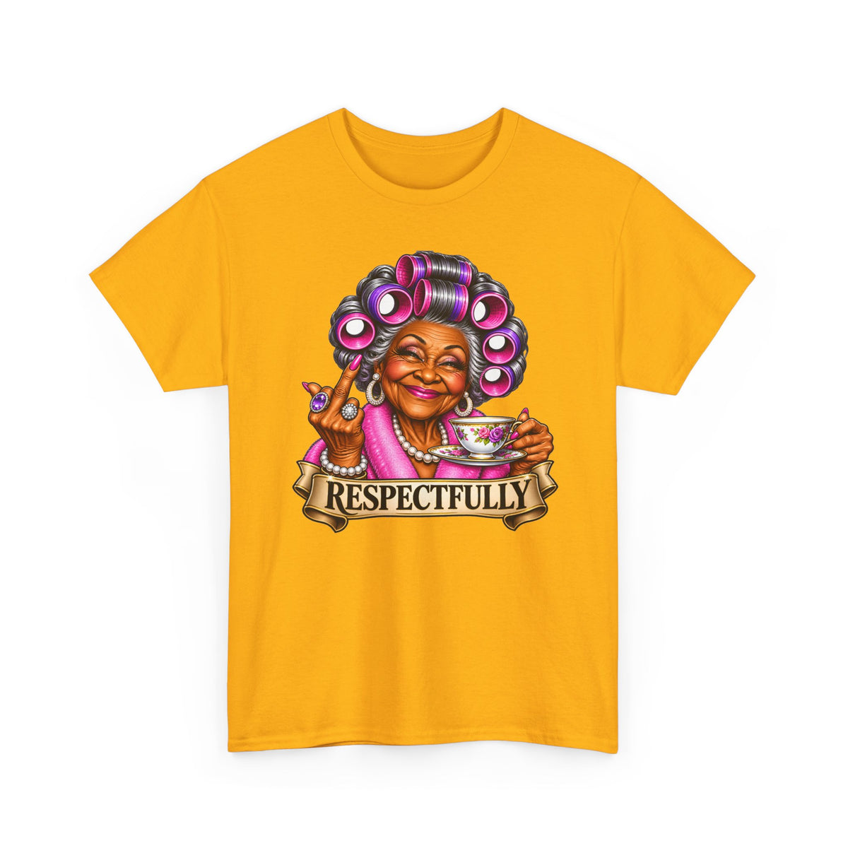 Respectfully Tee — Sassy Grandma Roller Set Tea Shirt`-AA