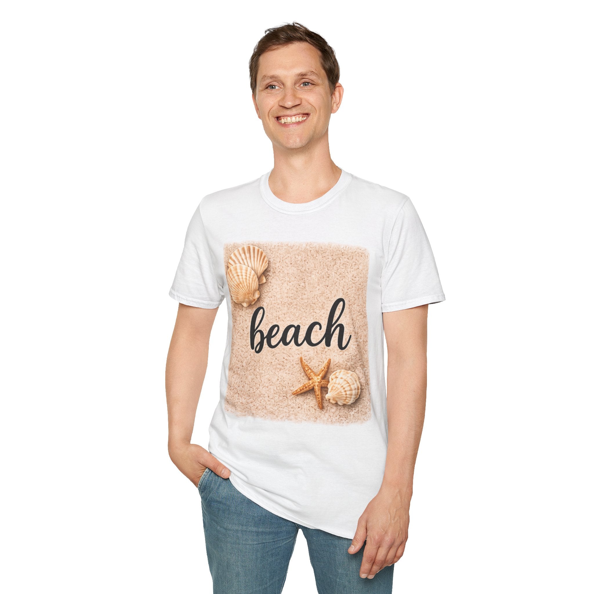 Beach Shells Graphic T-Shirt — 'beach' Sand & Seashell Design