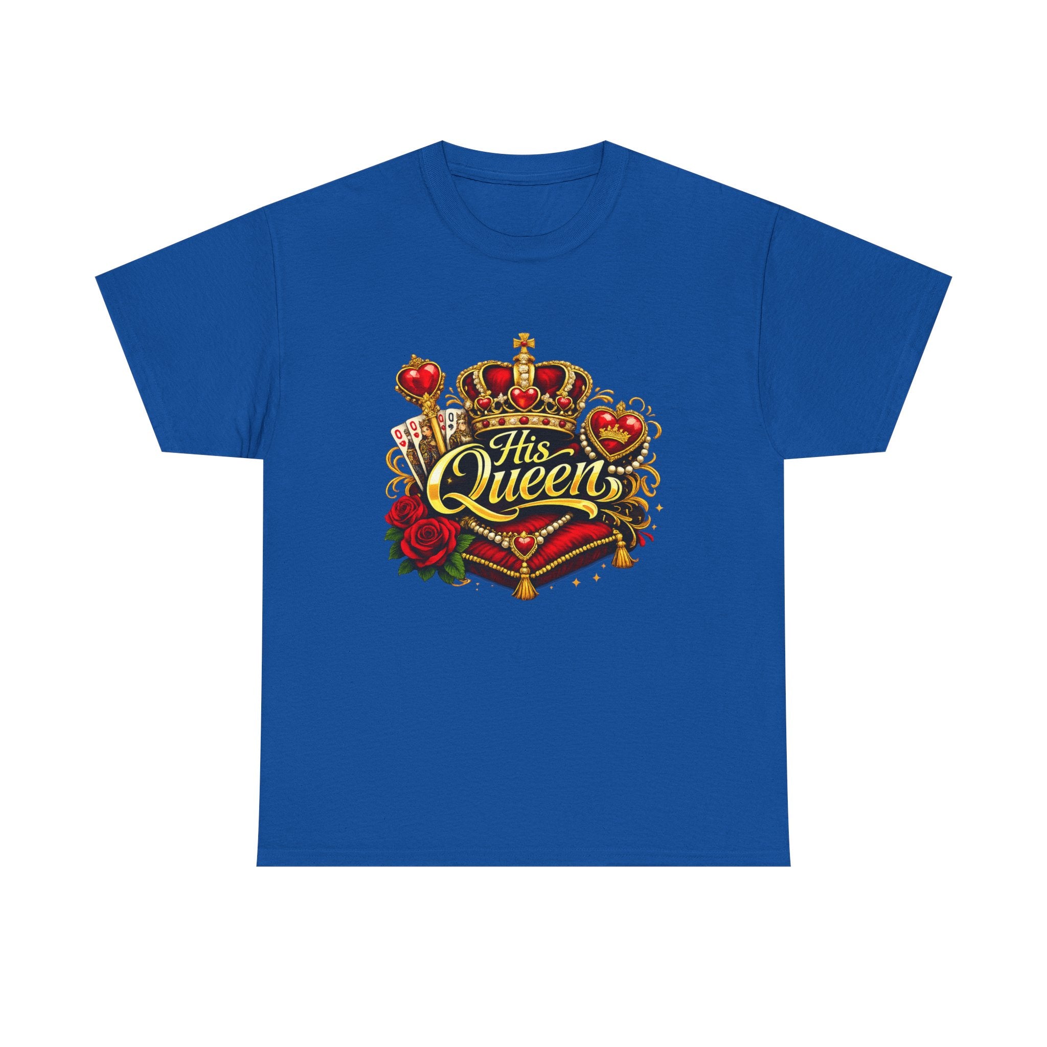 His Queen T-Shirt — Royal Crown & Rose Graphic Tee
