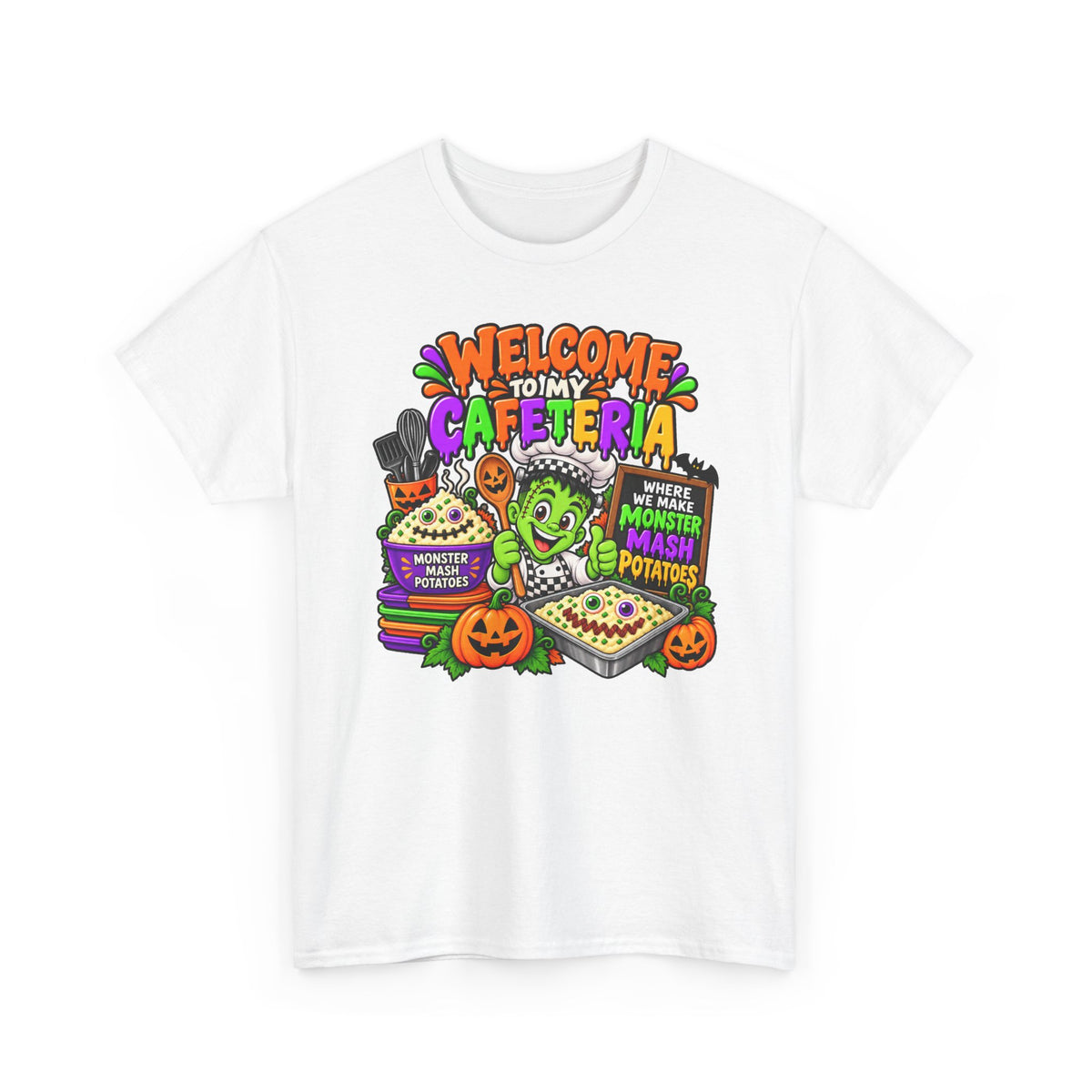 Welcome to My Cafeteria Halloween T-Shirt — Monster Mash Kids School Tee