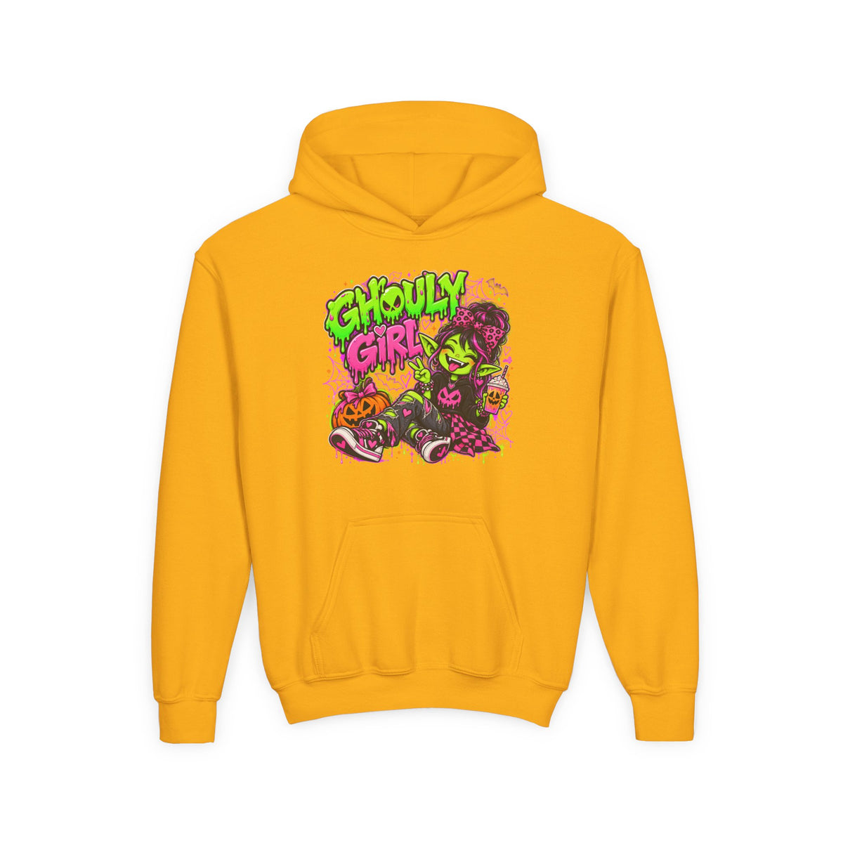 Ghoulie Girl Youth Hoodie — Cute Spooky Halloween Sweatshirt for Kids