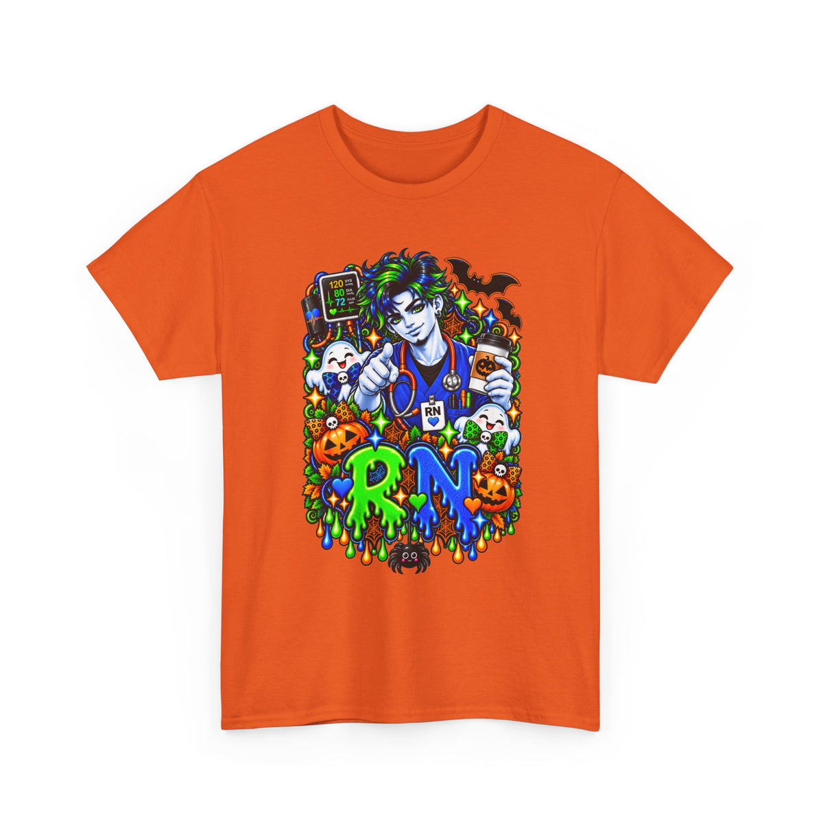 RN Halloween Nurse Tee — Spooky Nurse Illustration T-Shirt