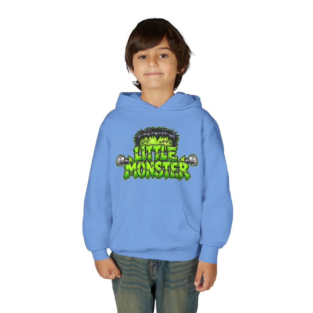 Youth Hoodie "Little Monster" Green Cartoon Kids Sweatshirt