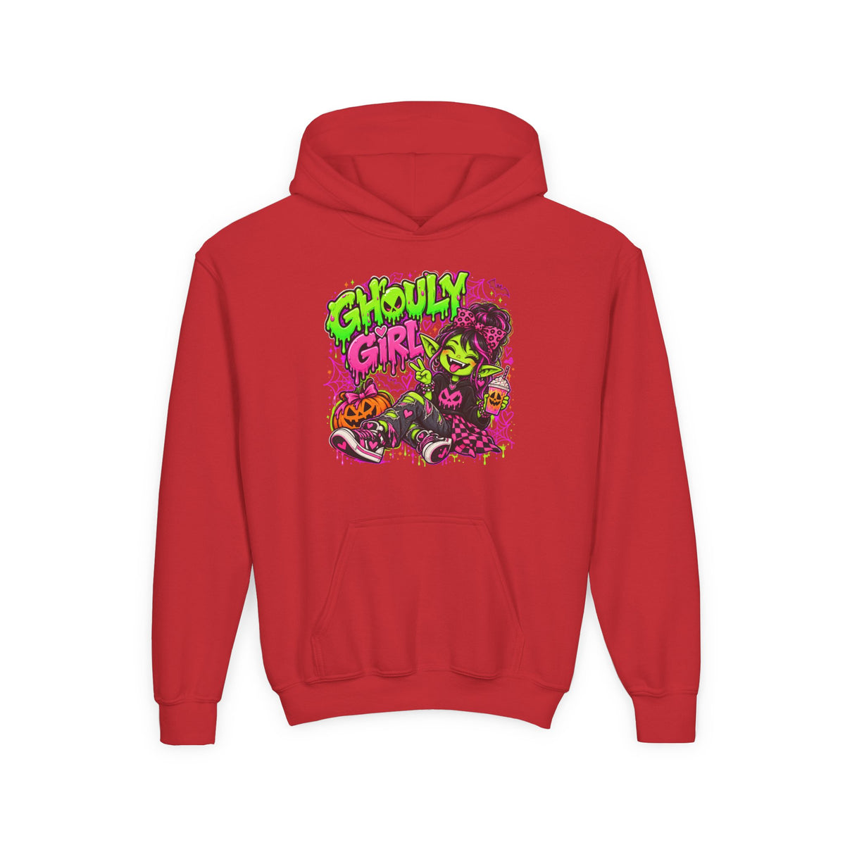 Ghoulie Girl Youth Hoodie — Cute Spooky Halloween Sweatshirt for Kids