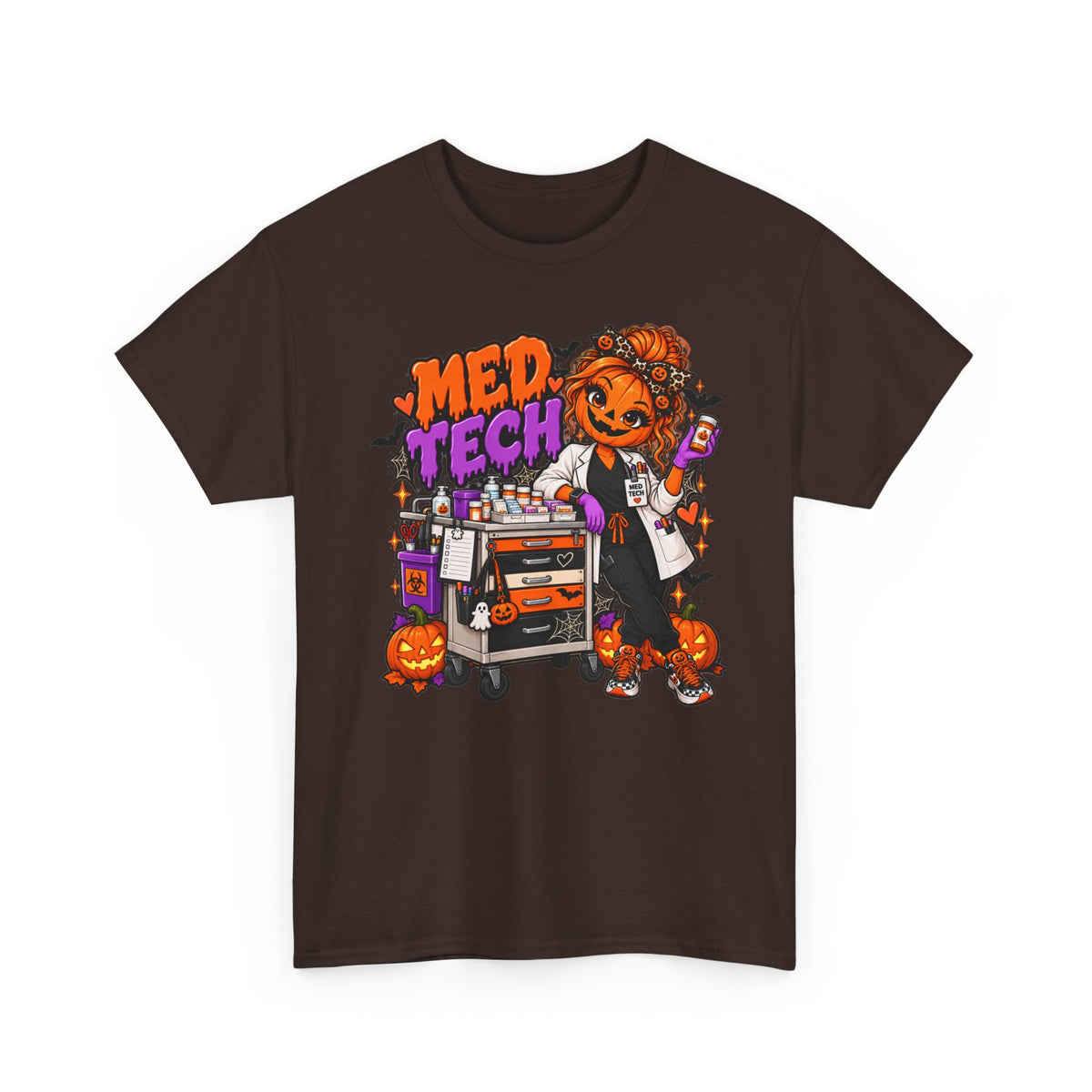 Med Tech Halloween T-Shirt — Cute Medical Technician Pumpkin Nurse Tee