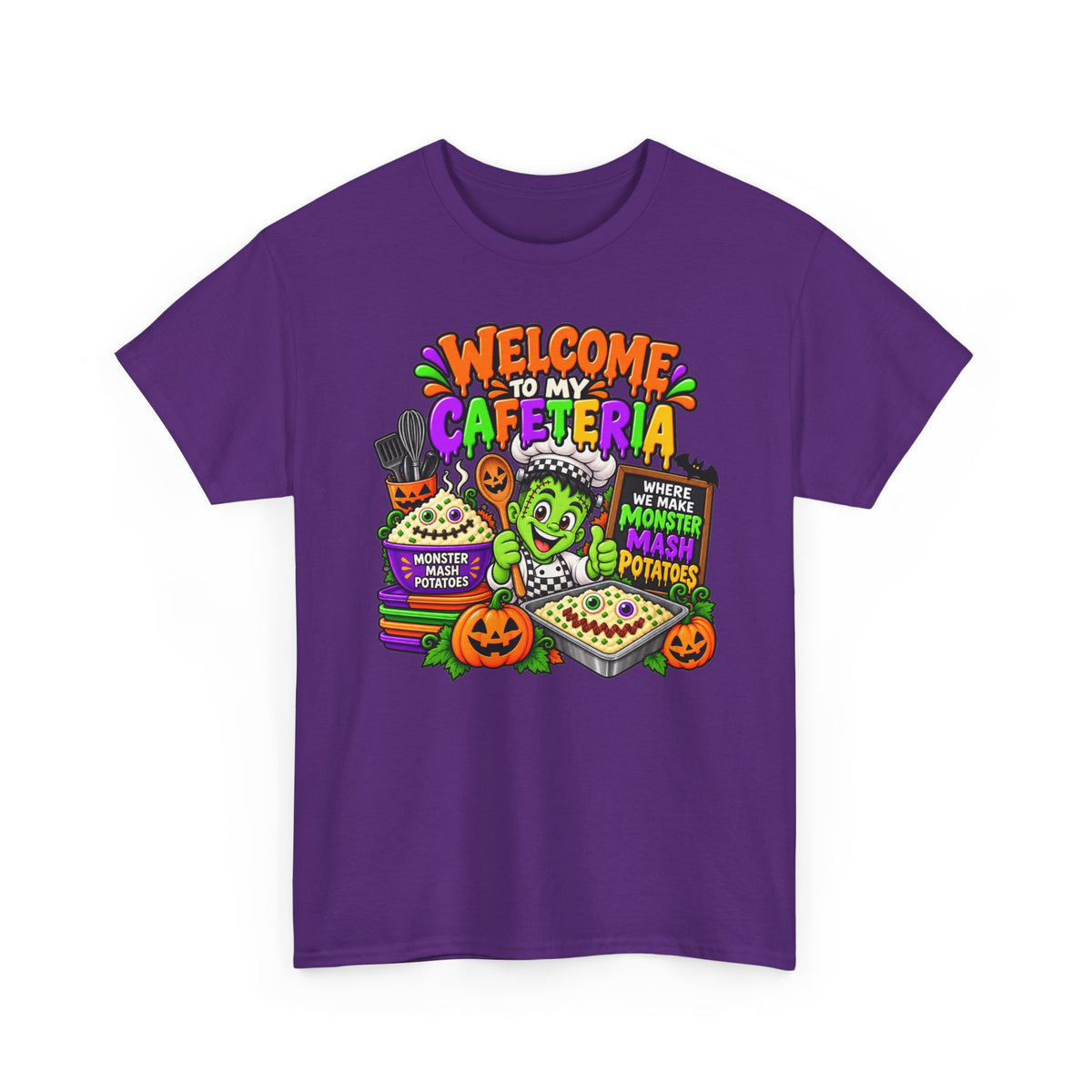 Welcome to My Cafeteria Halloween T-Shirt — Monster Mash Kids School Tee