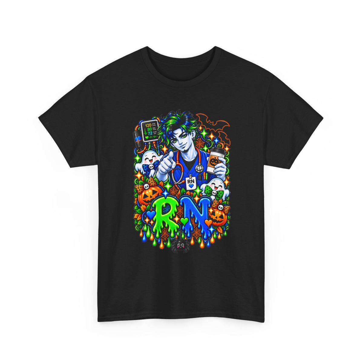 RN Halloween Nurse Tee — Spooky Nurse Illustration T-Shirt