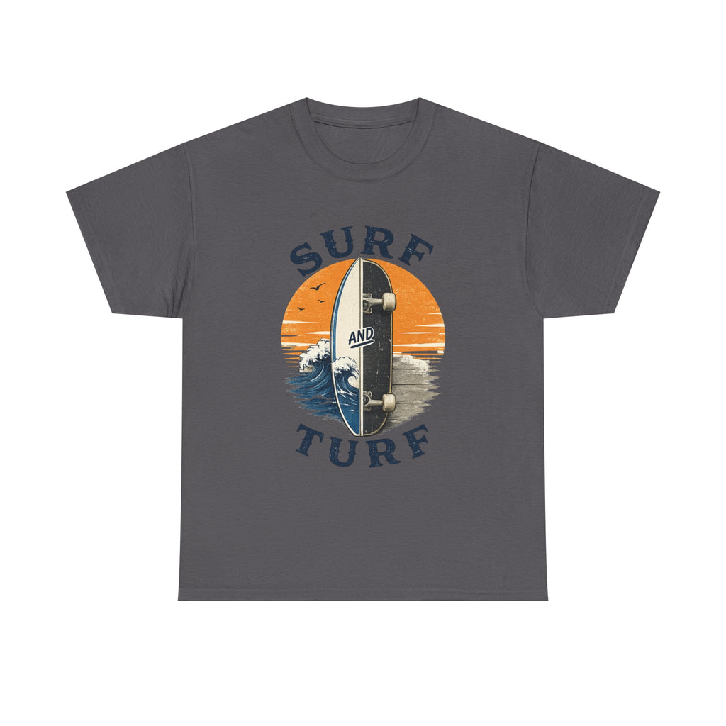 Surf and Turf Skateboard Tee — Vintage Coastal Surfing Skate Shirt