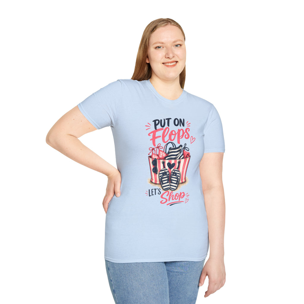 Put On Flops T-Shirt — Cute Shopping Flip-Flop Graphic Tee