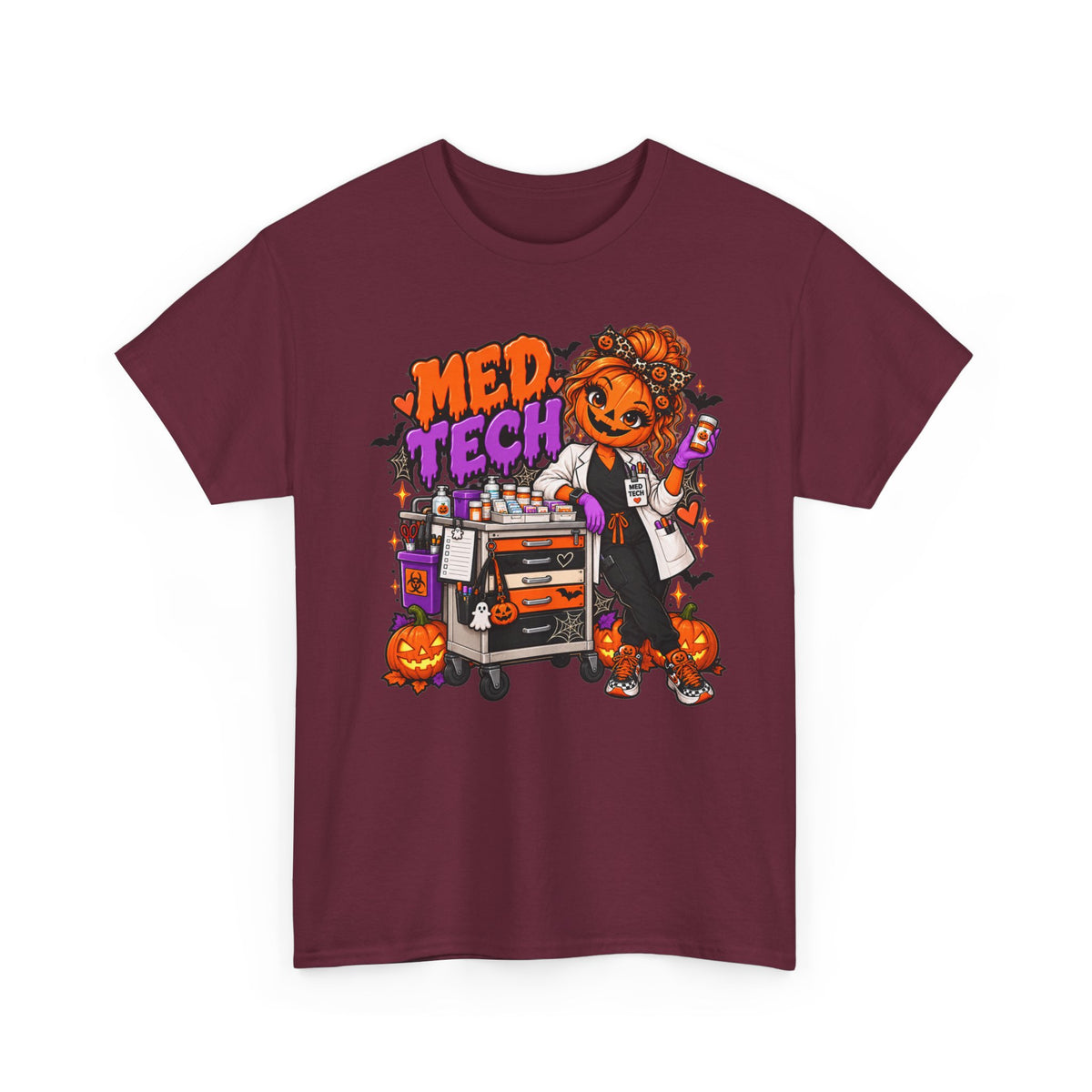 Med Tech Halloween T-Shirt — Cute Medical Technician Pumpkin Nurse Tee