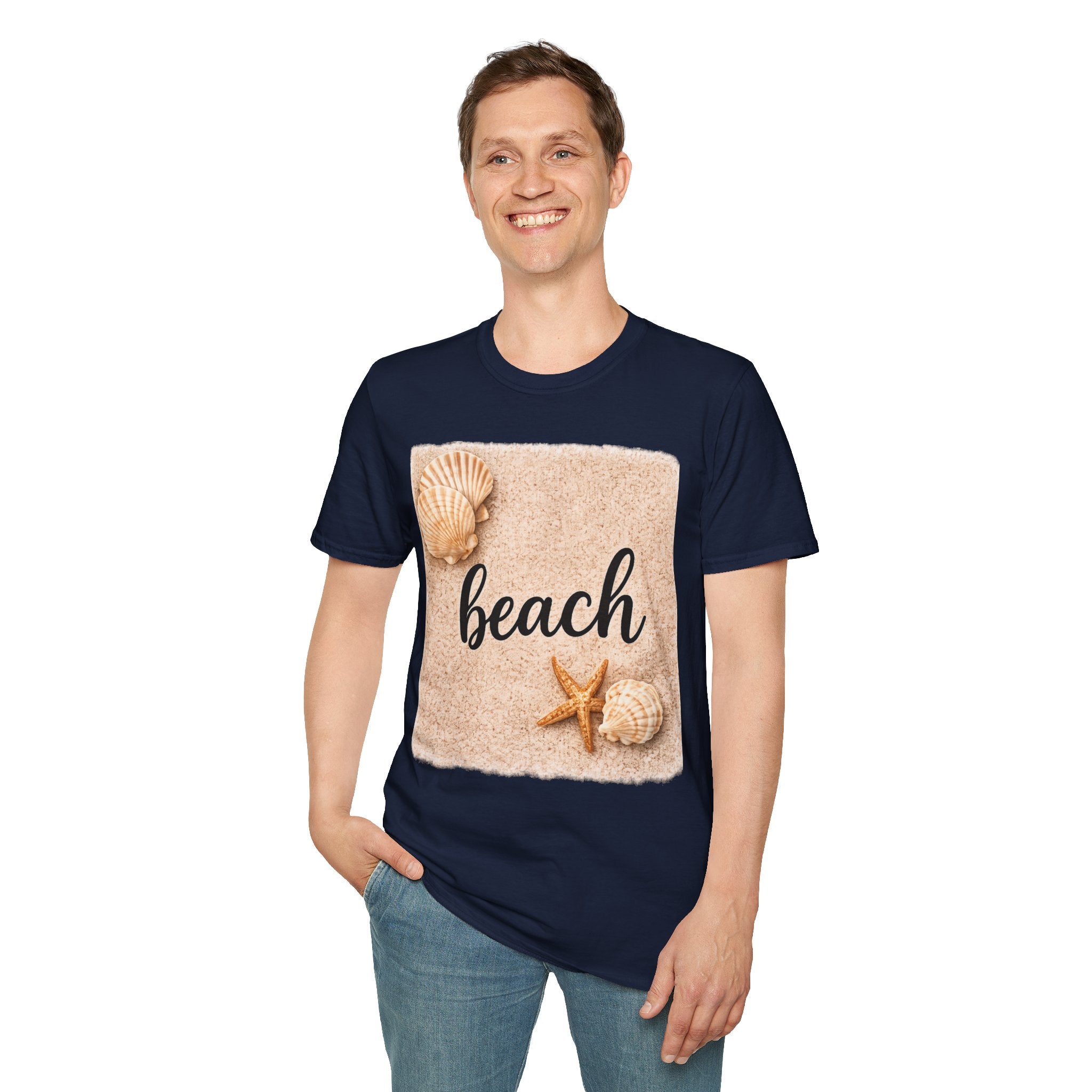 Beach Shells Graphic T-Shirt — 'beach' Sand & Seashell Design