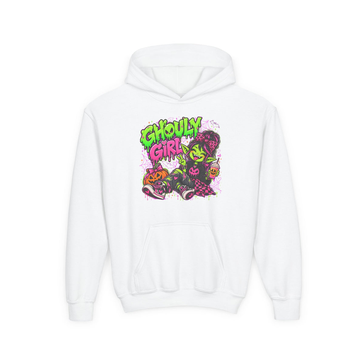 Ghoulie Girl Youth Hoodie — Cute Spooky Halloween Sweatshirt for Kids