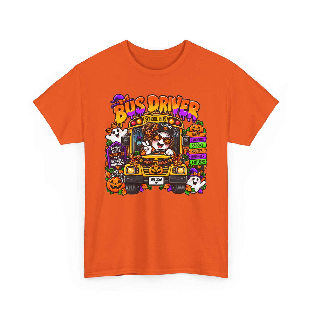Halloween Bus Driver T‑Shirt – Cute Spooky School Bus Tee