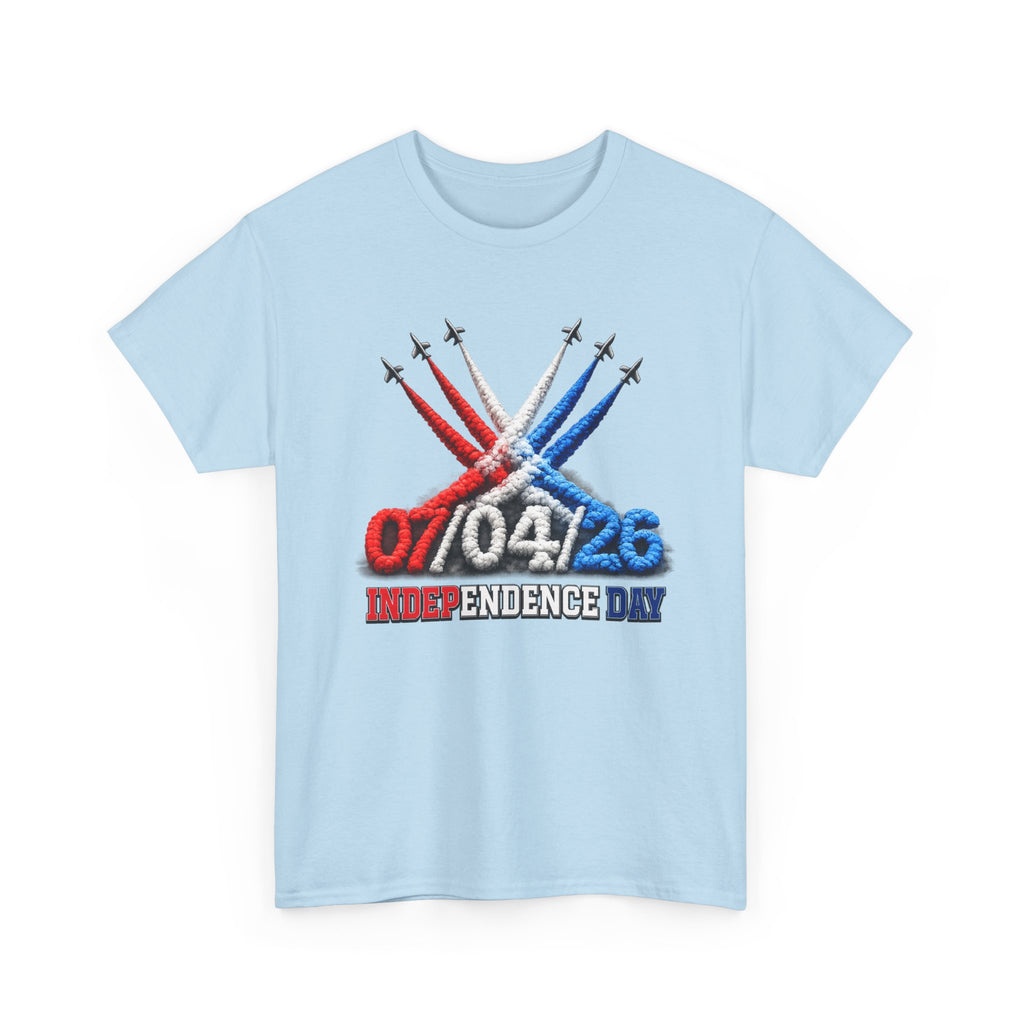 Independence Day Jet Flyover T-Shirt — 07/04/26 Patriotic Red White Blue Tee