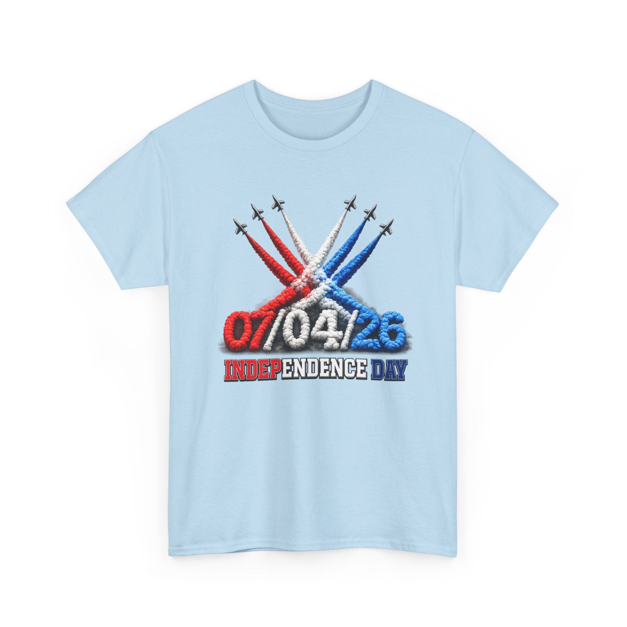 Independence Day Jet Flyover T-Shirt — 07/04/26 Patriotic Red White Blue Tee