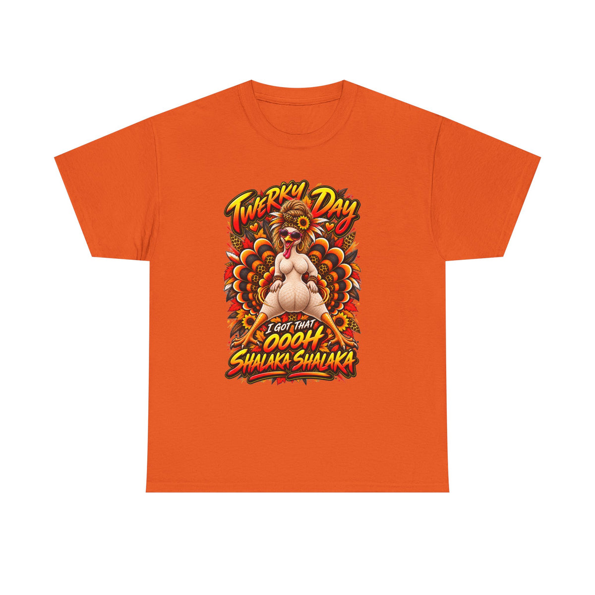 T-Shirt — "Twerkly Day" Funny Thanksgiving Turkey Graphic Tee - That Ooooh Shalaka Shalaka)