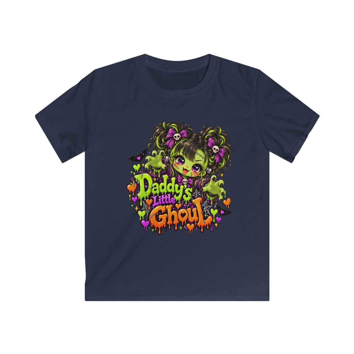 Kids Tee — "Daddy's Little Ghoul" Halloween Graphic Shirt
