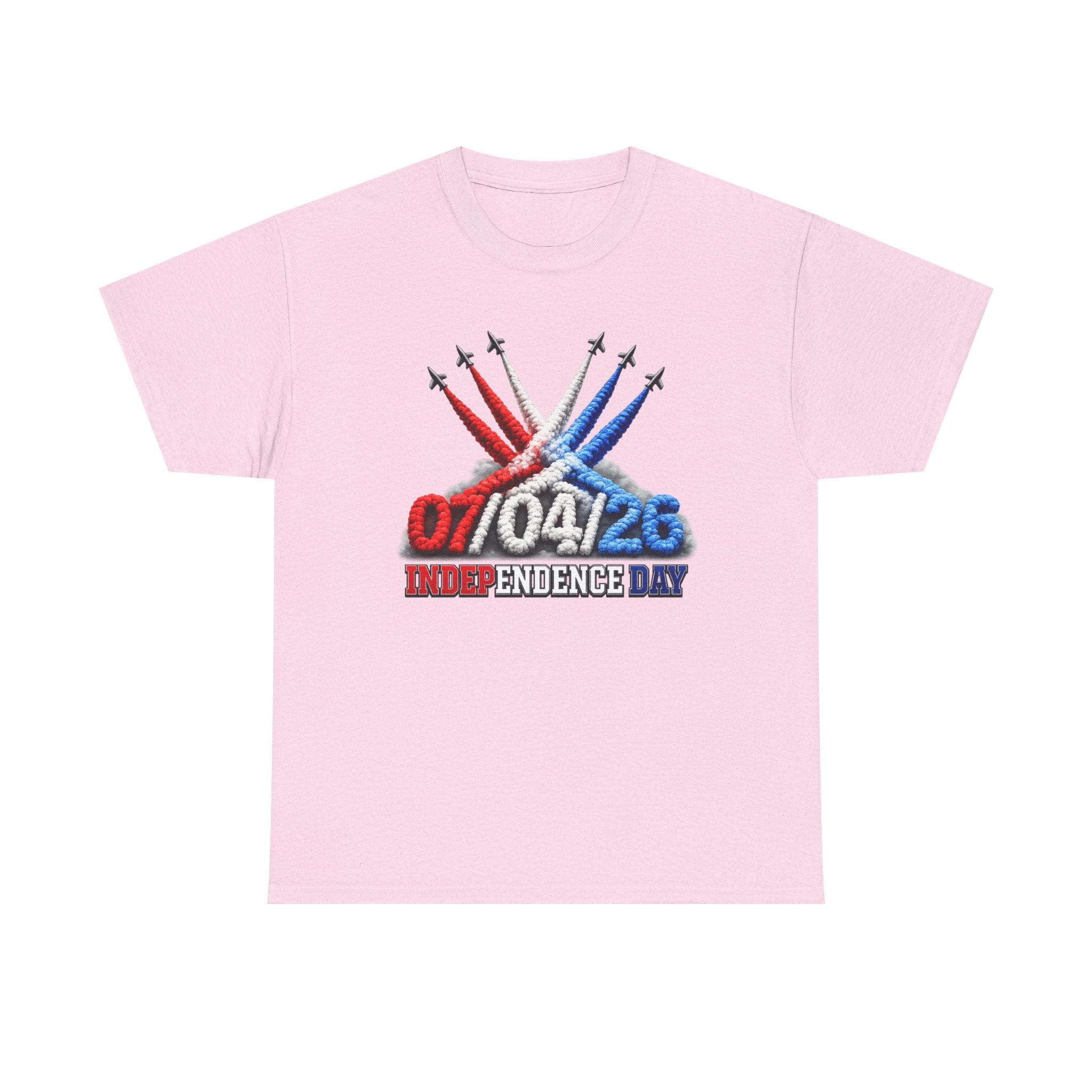 Independence Day Jet Flyover T-Shirt — 07/04/26 Patriotic Red White Blue Tee