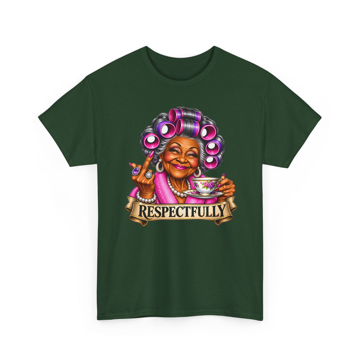 Respectfully Tee — Sassy Grandma Roller Set Tea Shirt`-AA