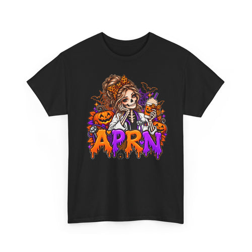 APRN Halloween Nurse Tee — Cute Spooky Pumpkin Skeleton Medical Shirt